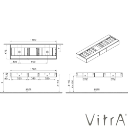 Vitra - VitrA Origin Çekmeceli Tezgah, 150 cm, Karaağaç - 81103