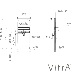 Vitra - Vitra V-Fix Prime Lavabo İçin Metal Taşıyıcı
