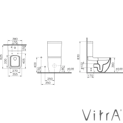 Vitra - Vitra S25 SmoothFlush Kanalsız Duvara Tam Dayalı Klozet Rezervuar Seti