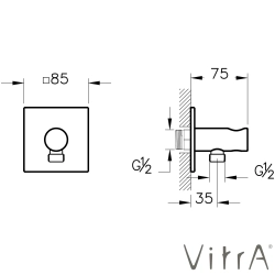VitrA - VitrA Suit Ankastre El Duşu Çıkışı, Fırçalı Nikel