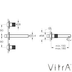 Vitra - VitrA Origin Aura Ankastre Lavabo Bataryası (Sıva Üstü Grubu)