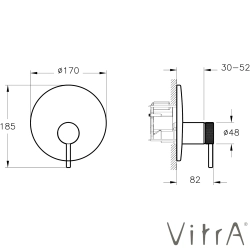 Vitra - VitrA Origin Aura Ankastre Duş Bataryası (V-Box Sıva Üstü Grubu) Soft Bakır