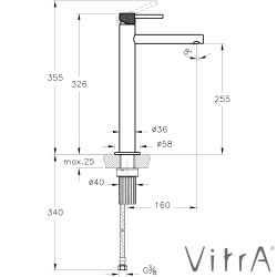 Vitra - VitrA Origin Aura Tezgah Üstü Lavabo Bataryası, Soft Bakır