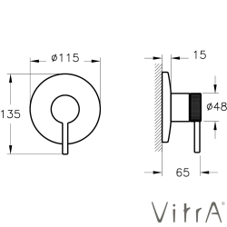 Vitra - VitrA Origin Aura Ankastre Duş Bataryası, Soft Bakır (Sıva Üstü Grubu)