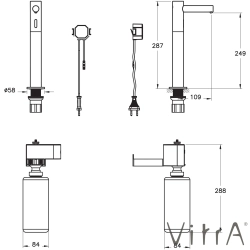 VitrA - VitrA Origin Yüksek Fotoselli Sıvı Sabunluk (Elektrikli-Uzun) Soft Altın