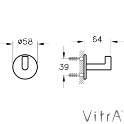 Vitra - VitrA Origin Askı, Fırçalı Bakır (Tekli) - A4488424