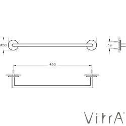 Vitra - VitrA Origin Havluluk, 45 cm, Fırçalı Bakır