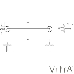 VitrA - VitrA Origin Havluluk, 45 cm, Fırçalı Altın