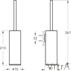 Vitra - VitrA Origin Tuvalet Fırçalığı (Duvardan), Fırçalı Bakır