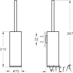 VitrA - VitrA Origin Tuvalet Fırçalığı (Duvardan), Fırçalı Altın