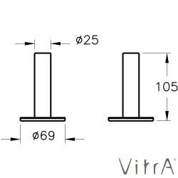 Vitra - VitrA Origin Diş Fırçalığı (Tekli-Yerden), Fırçalı Bakır