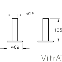 VitrA - VitrA Origin Diş Fırçalığı (Tekli-Yerden), Fırçalı Altın