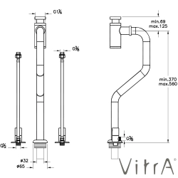 VitrA - VitrA Origin Monoblok Lavabo Sifonu, Fırçalı Nikel
