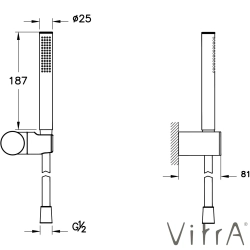 Vitra - Vitra Prime Round Stick El Duşu Takımı, Soft Altın