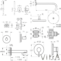 Vitra - Vitra Origin Ankastre Duş Seti, Mat Siyah