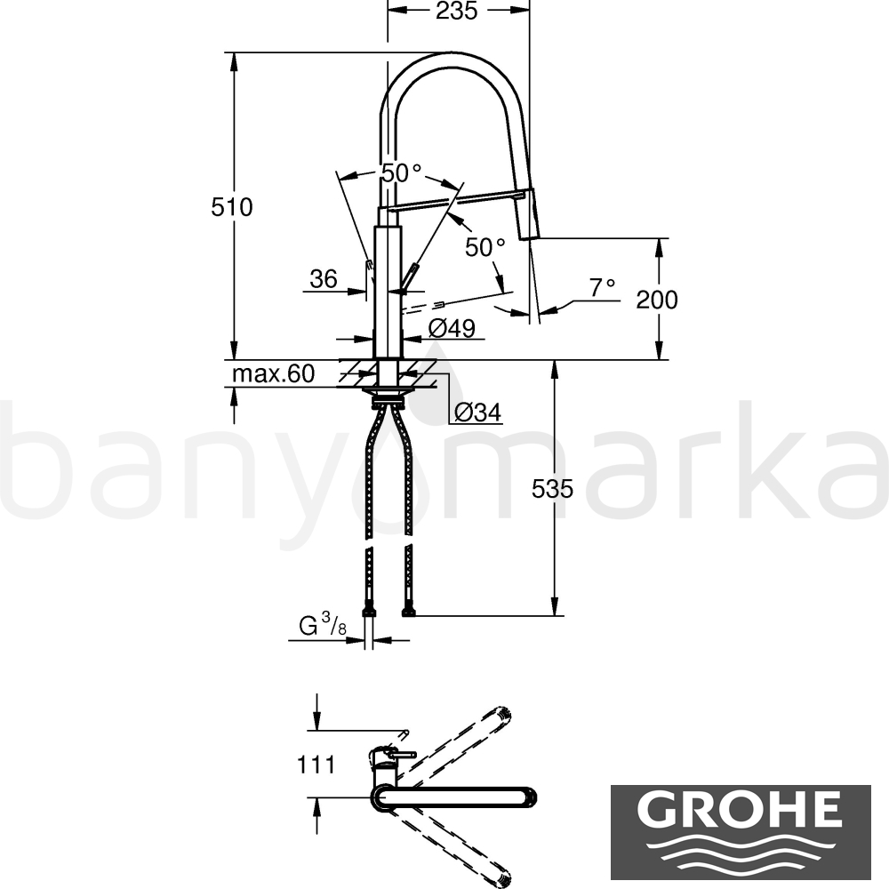 Grohe Concetto Professional Eviye Bataryası