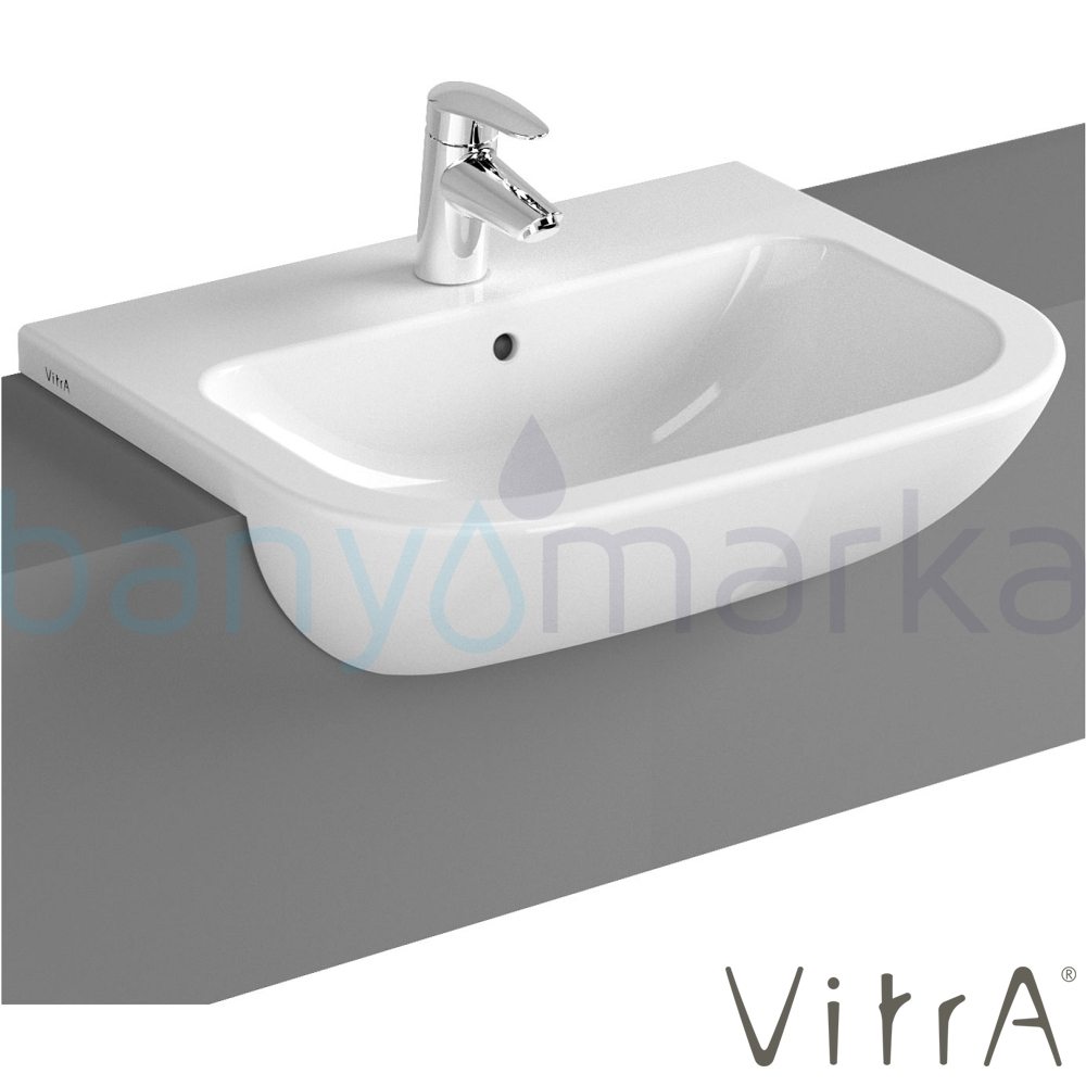 Vitra S20 Yarım Tezgah Lavabo, 55 Cm