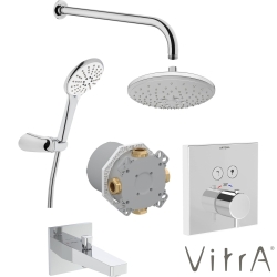 Vitra - VitrA AquaHeat AquaControl Square Ankastre Termostatik Banyo Seti (Bliss 2F, Bliss 3F)